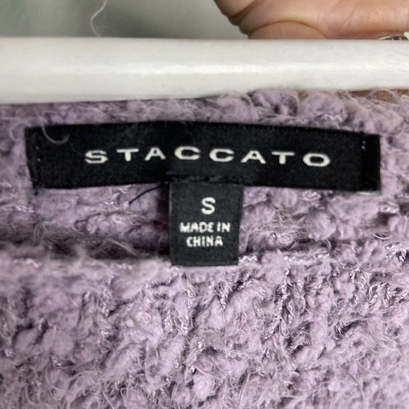 Staccato Purple Knit Texture Striped Sweater Sz S - Picture 7 of 7